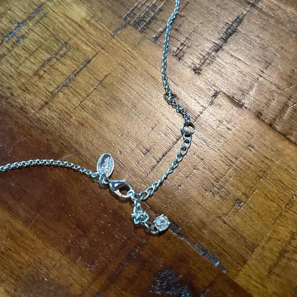 Lia Sophia Elegant Silver Necklace with Crystal Pendant - Picture 3 of 3